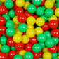 Balles de jeu ø7cm 50 pièces jaune, rouge, vert