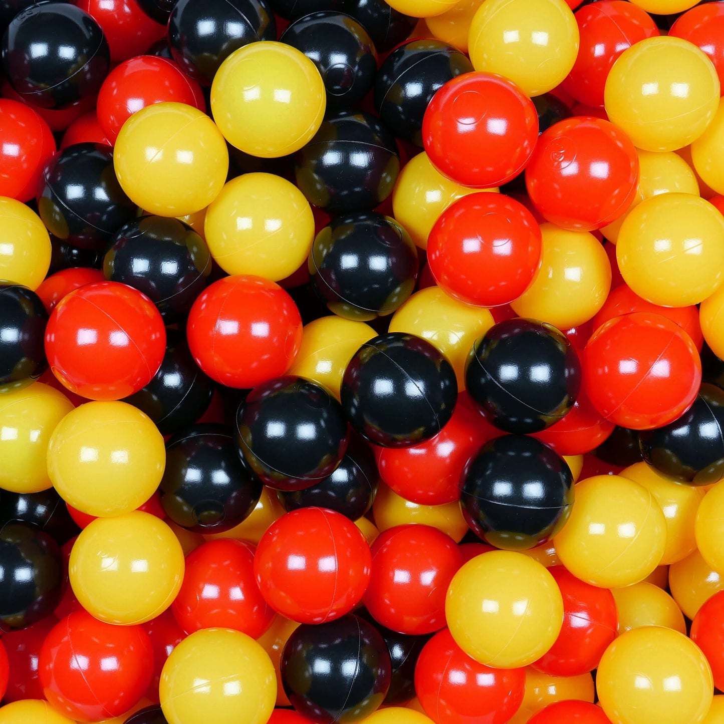 Balles de jeu ø7cm 50 pièces jaune, rouge, noir