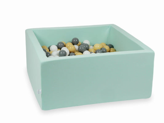 Piscine à Balles 90x90x40 menthe avec balles 400 pcs (beige, gris, blanc)