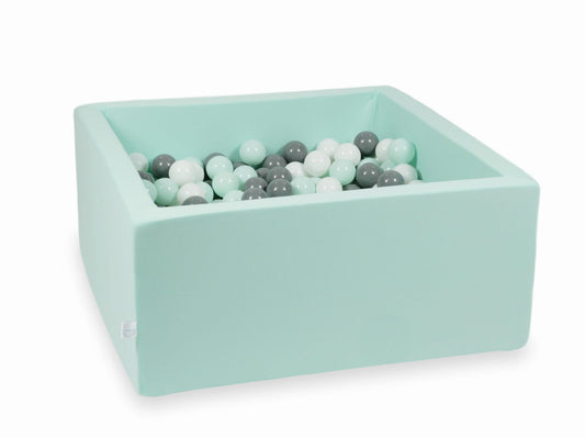 Piscine à Balles 90x90x40 menthe avec balles 400 pcs (blanc, gris, menthe claire)