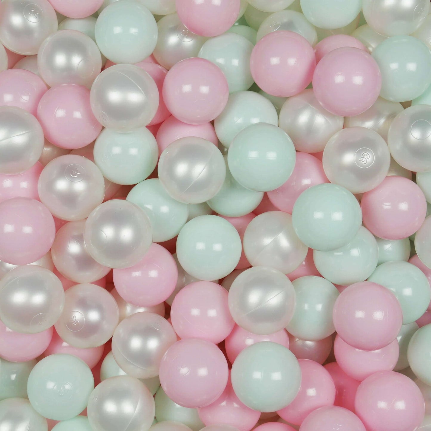 Balles de jeu ø7cm 50 pièces perle, menthe claire, rose clair