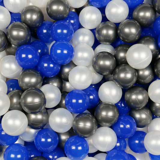 Balles de jeu ø7cm 50 pièces perle, graphite métallique, bleu