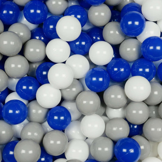 Balles de jeu ø7cm 50 pièces blanc, bleu, gris