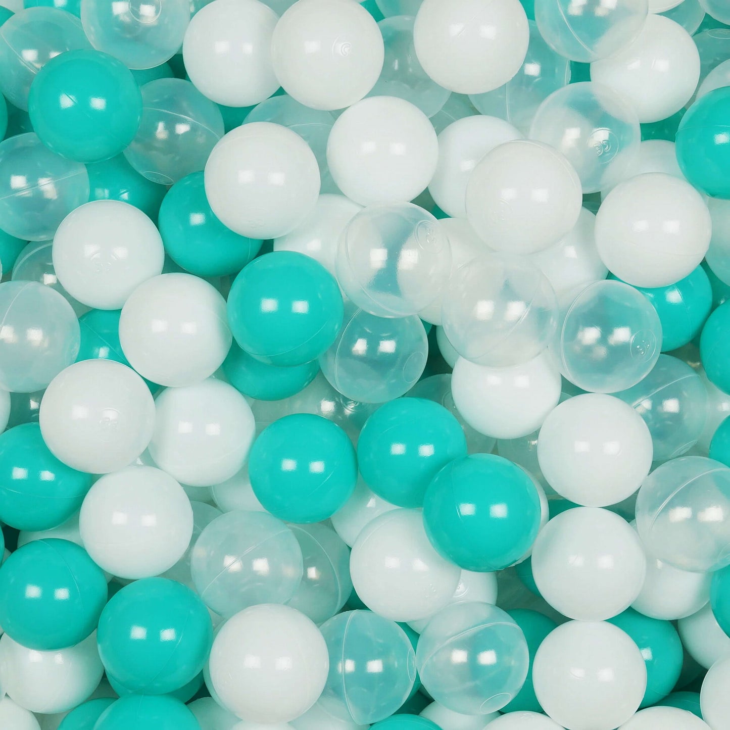 Balles de jeu ø7cm 50 pièces blanc, transparent, turquoise
