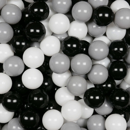 Balles de jeu ø7cm 50 pièces blanc, noir, gris