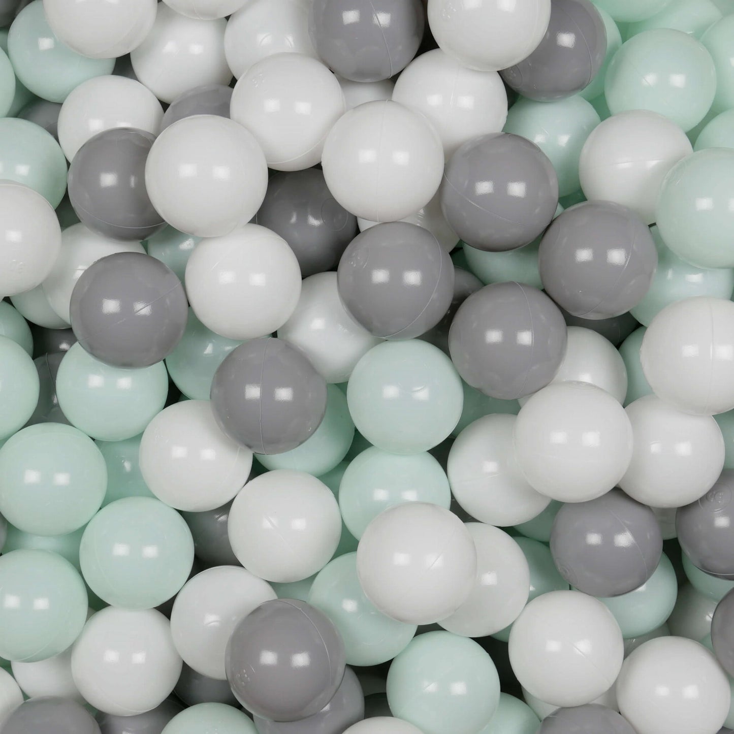 Balles de jeu ø7cm 50 pièces blanc, gris, menthe clair