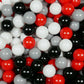 Balles de jeu ø7cm 50 pièces blanc, rouge, noir, gris