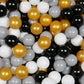 Balles de jeu ø7cm 50 pièces blanc, gris, noir, or