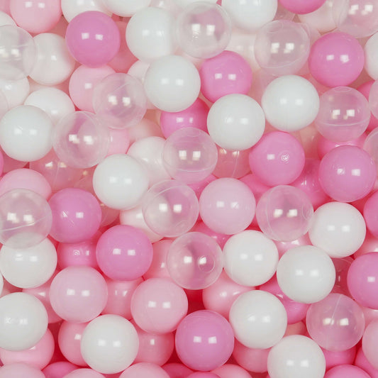 Balles de jeu ø7cm 50 pièces blanc, transparent, rose clair, rose poudré