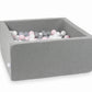 Piscine à Balles 90x90x40 grise avec balles 400 pcs (transparent, blanc, gris, rose clair)