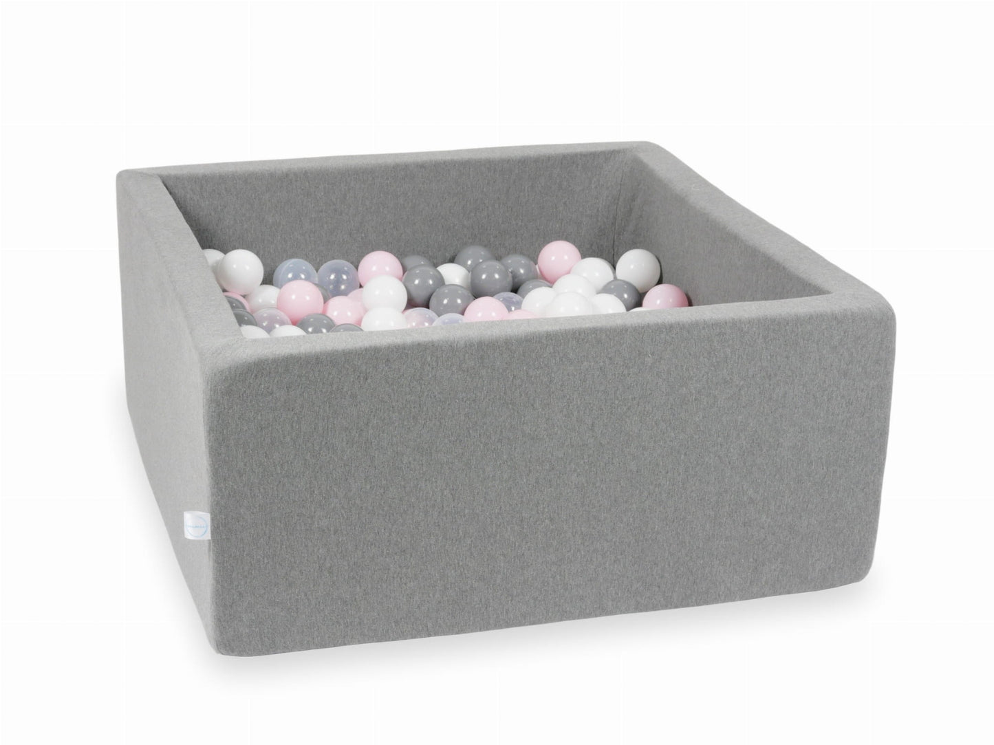 Piscine à Balles 90x90x40 grise avec balles 400 pcs (transparent, blanc, gris, rose clair)