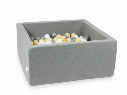 Piscine à Balles 90x90x40 grise avec balles 400 pcs (blanc, gris, beige)