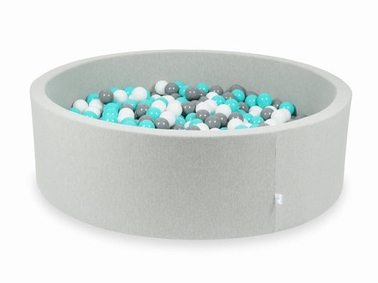 Piscine à Balles 130x40 gris clair avec balles 700 pcs (turquoise, blanc, gris)
