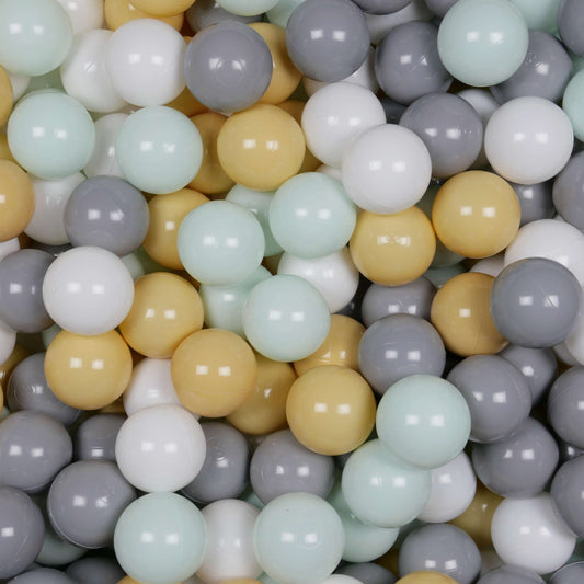 Balles de jeu ø7cm 100 pièces blanc, menthe clair, gris, beige
