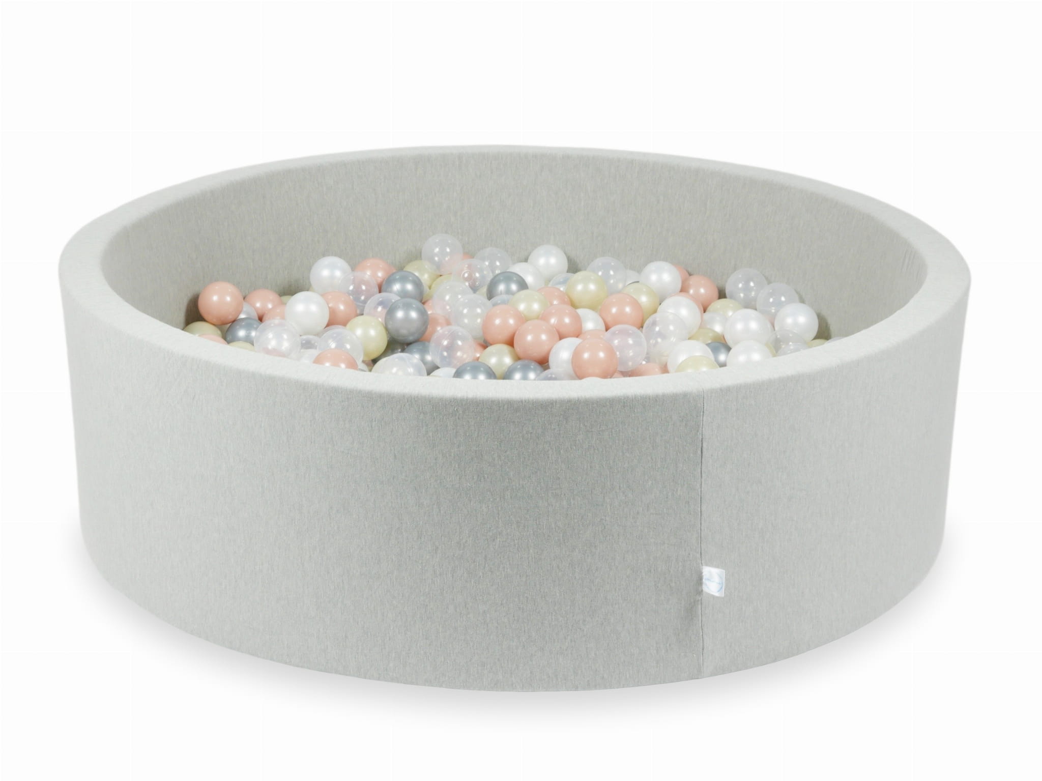 Piscine à Balles 130x40 gris clair avec balles 700 pcs (transparent, perle, argent, rose-or, or clair)
