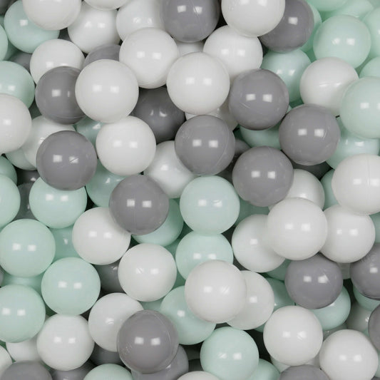 Balles de jeu ø7cm 100 pièces blanc, gris, menthe clair