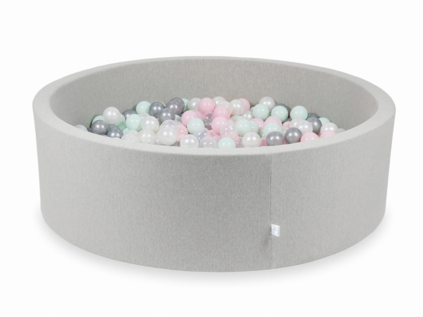 Piscine à Balles 130x40 gris clair avec balles 700 pcs (transparent, perle, argent, rose clair, menthe clair)