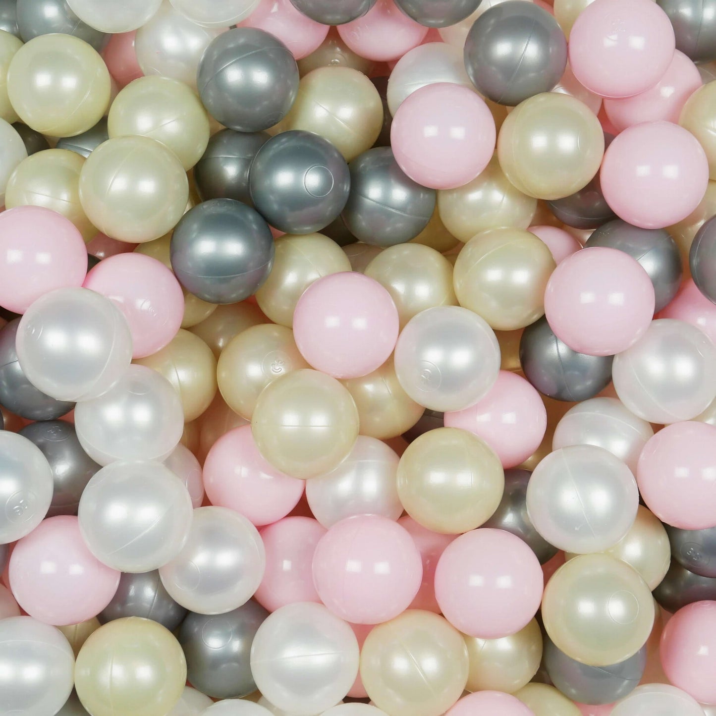 Balles de jeu ø7cm 100 pièces rose clair, or clair, perle, argent