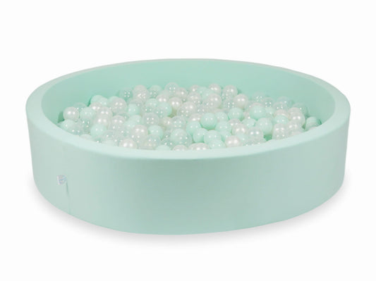 Piscine à Balles 130x30 menthe avec balles 600 pcs (transparent, perle, menthe claire)