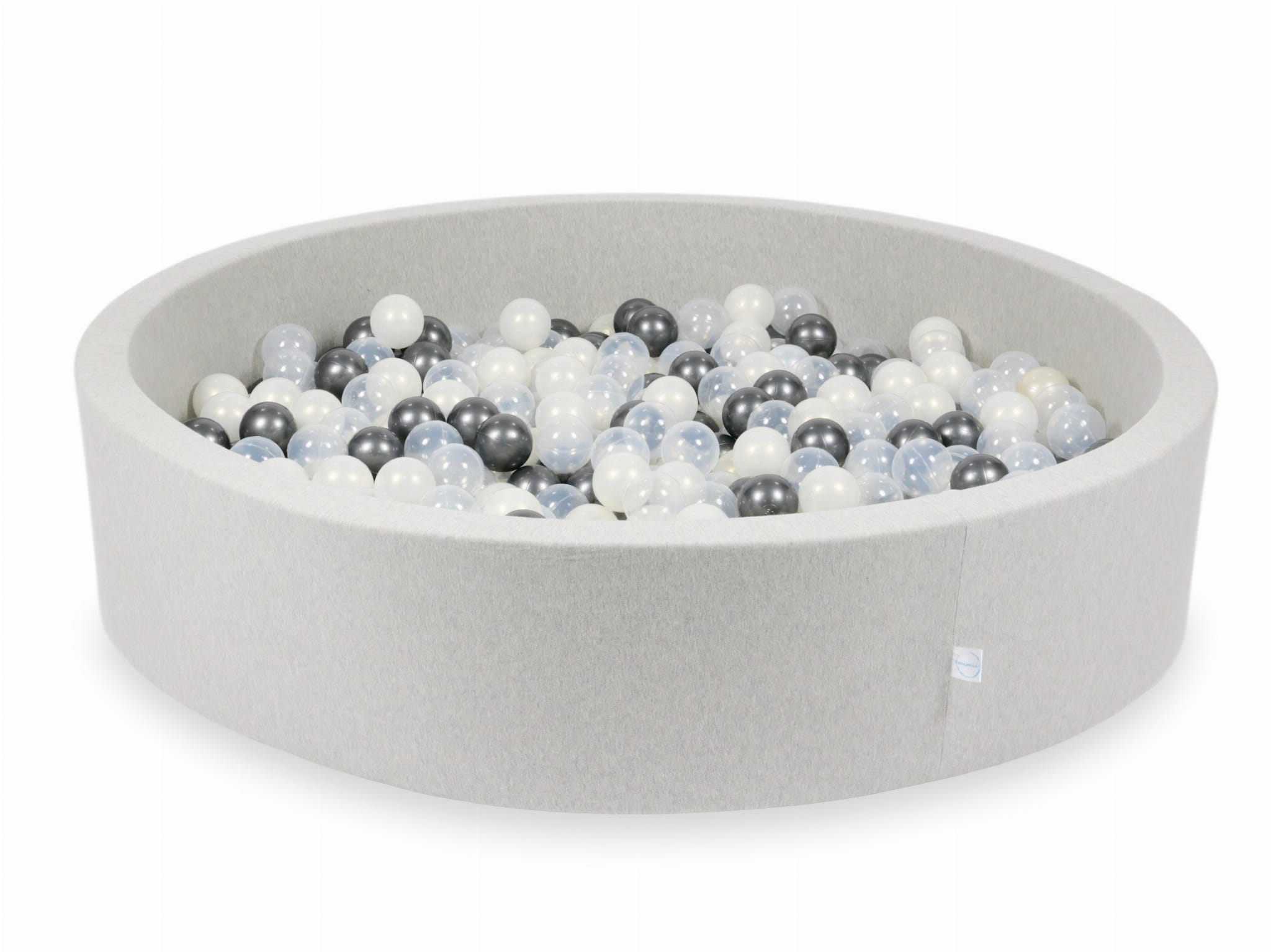 Piscine à Balles 130x30 gris clair avec balles 600 pcs (transparent, graphite métallique, irisé)