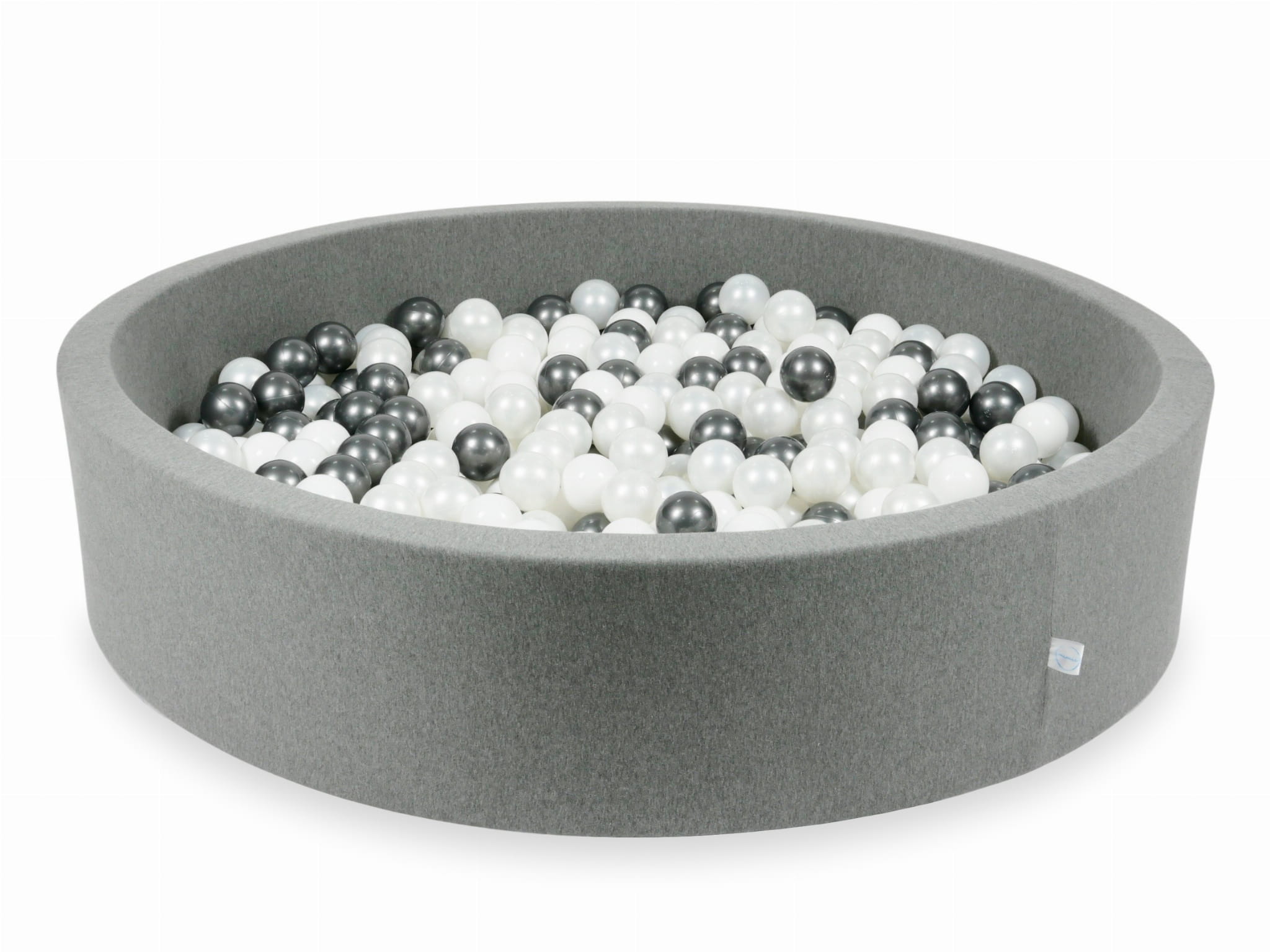 Piscine à Balles 130x30 grise avec balles 600 pcs (blanc, perle, graphite métallique)