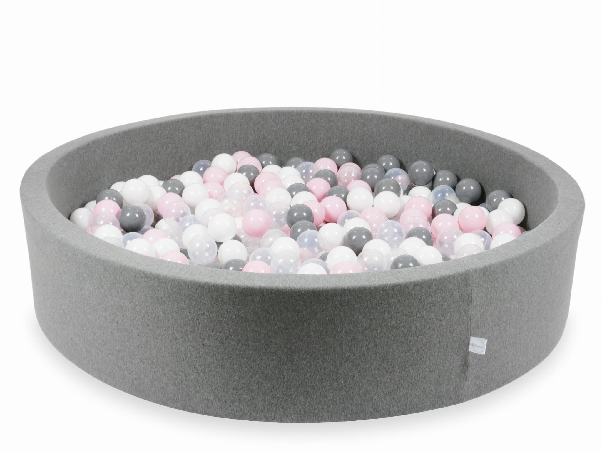 Piscine à Balles 130x30 grise avec balles 600 pcs (transparent, blanc, gris, rose clair)