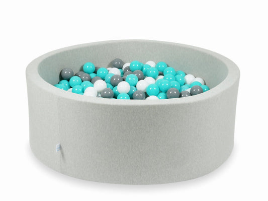 Piscine à Balles 110x40 gris clair avec balles 500 pcs (turquoise, blanc, gris)
