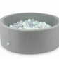 Piscine à Balles 110x40 grise avec balles 500 pcs (transparent, perle, argent, menthe clair)
