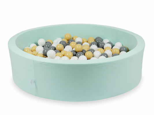 Piscine à Balles 110x30 menthe avec balles 400 pcs (beige, gris, blanc)