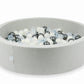 Piscine à Balles 110x30 gris clair avec balles 400 pcs (transparent, graphite métallique, iridescentes)