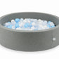 Piscine à Balles 110x30 grise avec balles 400 pcs (transparent, blanc, bleu clair, bleu clair, perle clair)