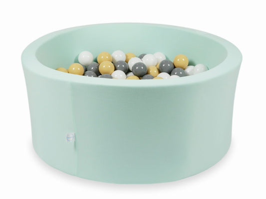 Piscine à Balles 90x40 menthe avec balles 300 pcs (beige, gris, blanc)