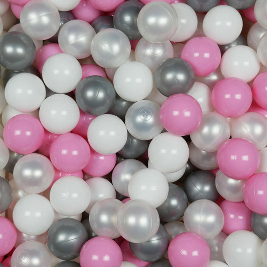 Balles de jeu ø7cm 25 pièces blanc, perle, argent, rose poudré