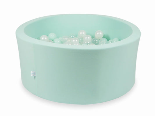 Piscine à Balles 90x40 menthe avec balles 300 pcs (transparent, perle, menthe clair)