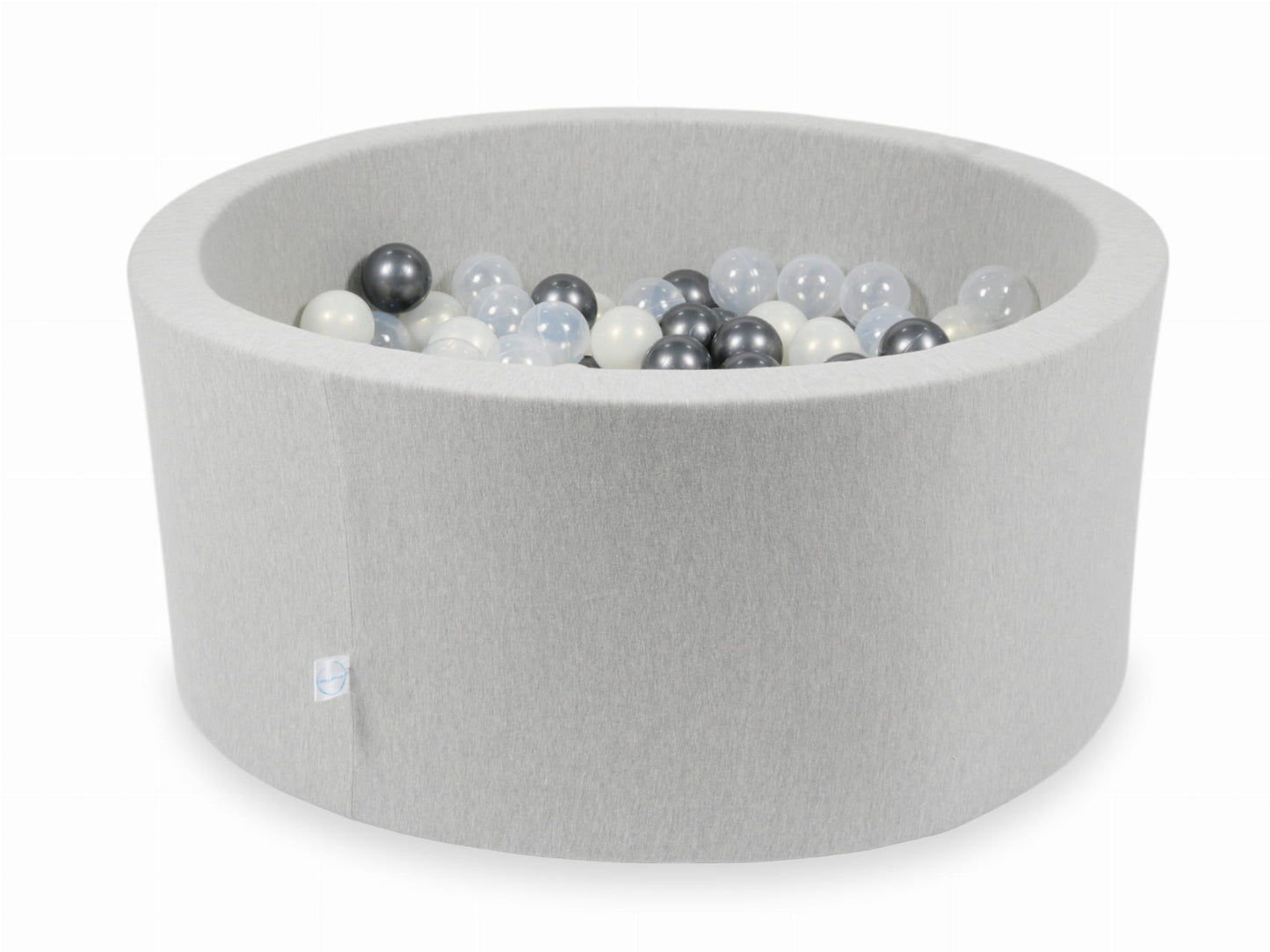 Piscine à Balles 90x40 gris clair avec balles 300 pcs (transparent, graphite métallique, iridescentes)