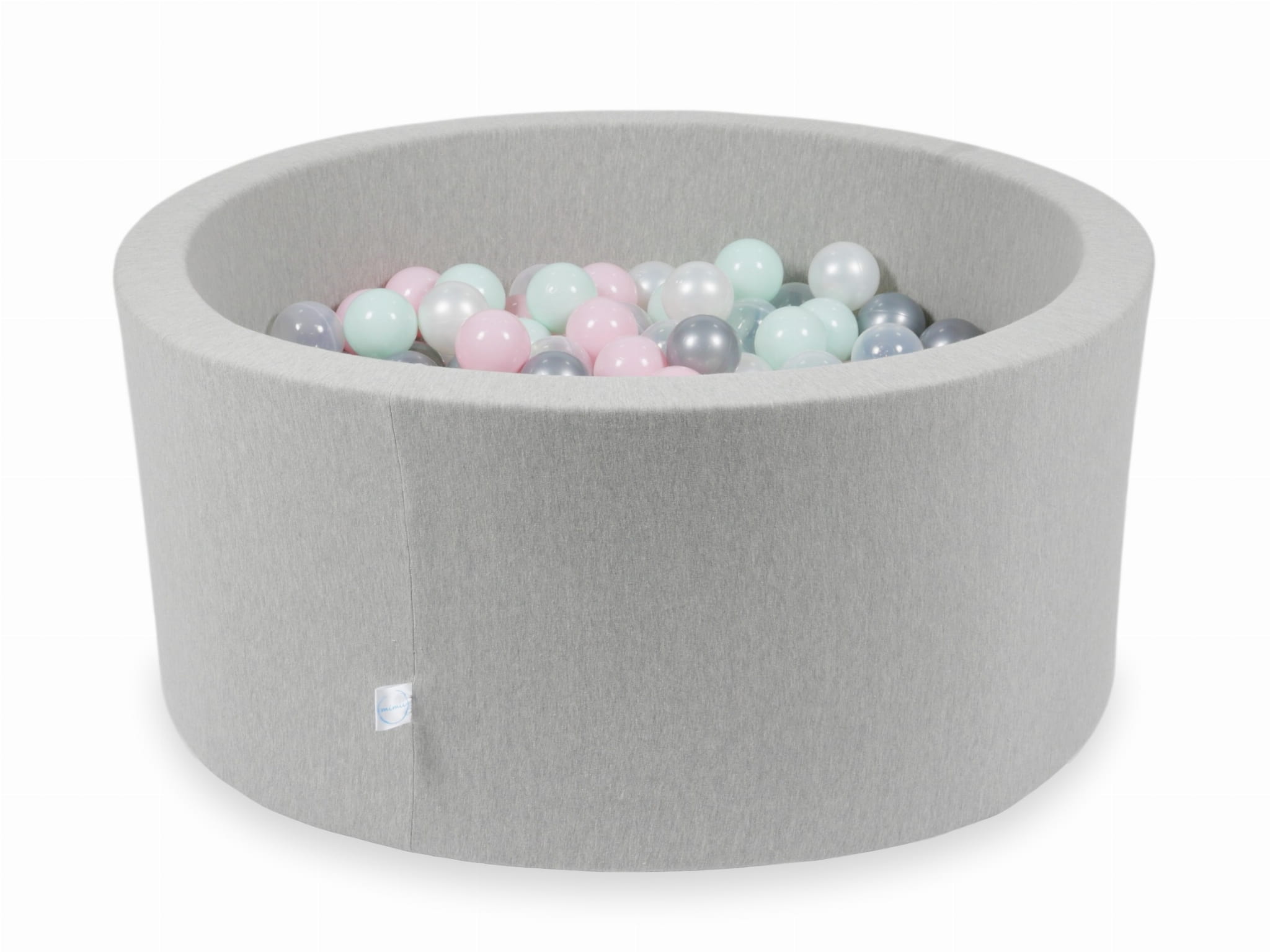 Piscine à Balles 90x40 gris clair avec balles 300 pcs (transparent, perle, argent, rose clair, menthe clair)