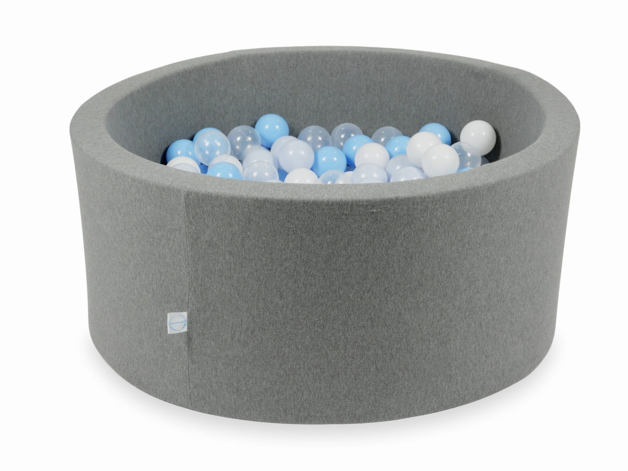 Piscine à Balles 90x40 grise avec balles 300 pcs (transparent, blanc, bleu clair, bleu clair, perle clair)