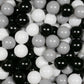 Balles de jeu ø7cm 300 pièces blanc, noir, gris