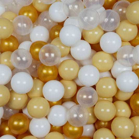 Balles de jeu ø7cm 400 pièces blanc, transparent, dore, beige