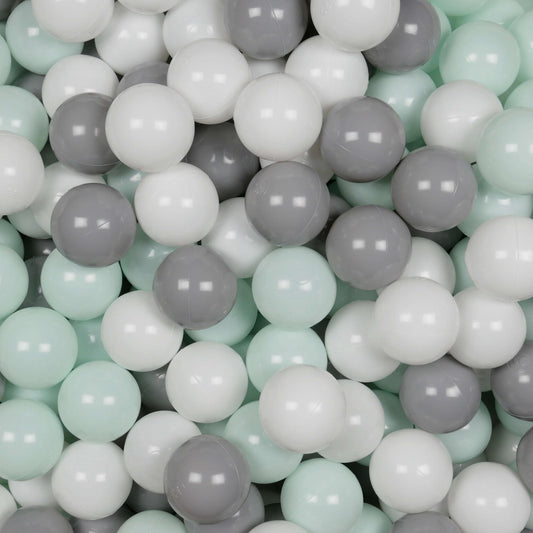 Balles de jeu ø7cm 400 pièces blanc, gris, menthe clair