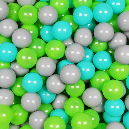 Balles de jeu ø7cm 400 pièces gris, turquoise, céladon