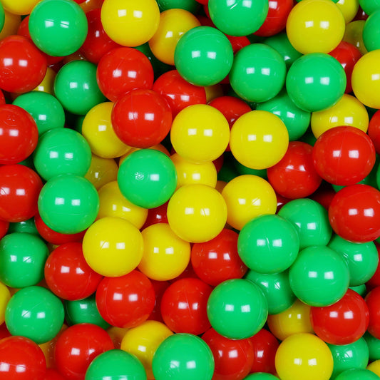 Balles de jeu ø7cm 400 pièces jaune, rouge, vert