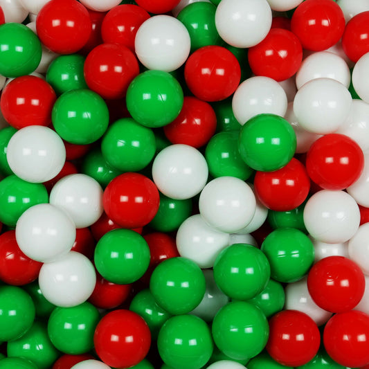 Balles de jeu ø7cm 400 pièces blanc, vert, rouge
