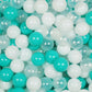 Balles de jeu ø7cm 500 pièces blanc, transparent, turquoise