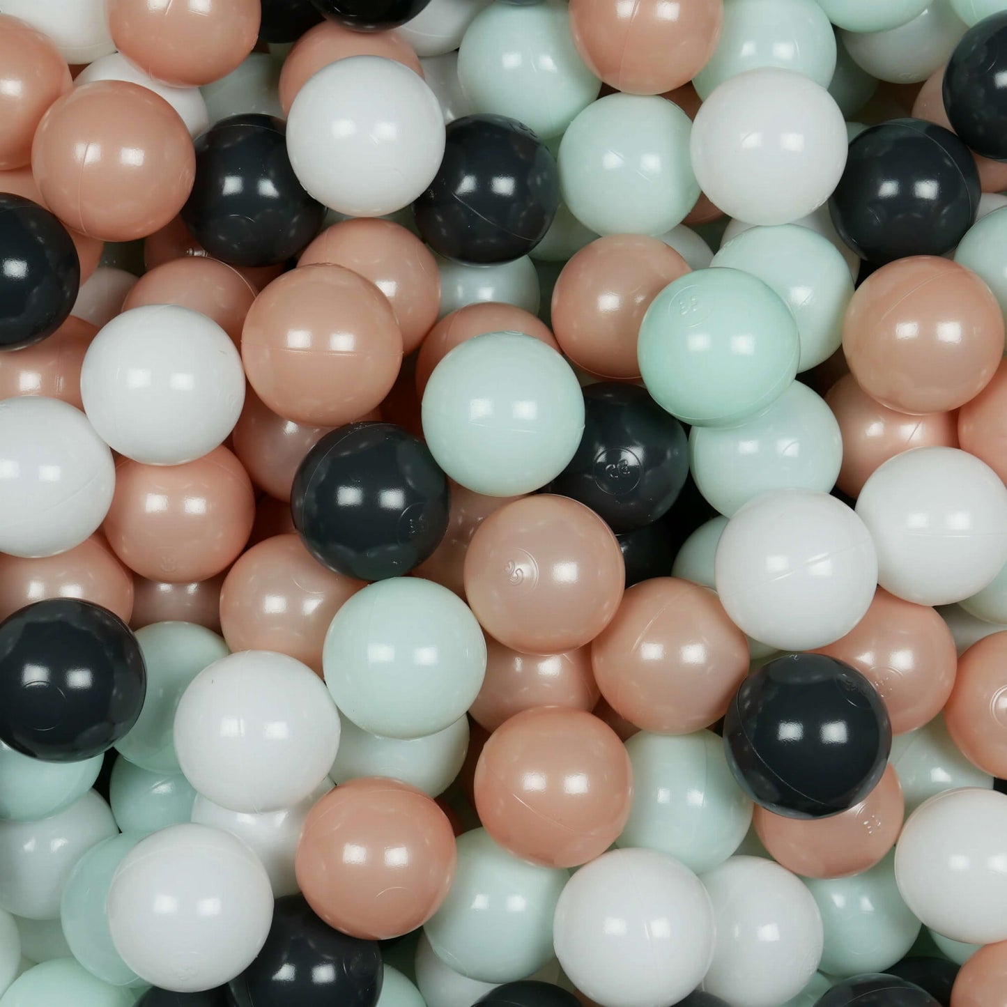 Balles de jeu ø7cm 500 pièces blanc, graphite, rose or, menthe claire