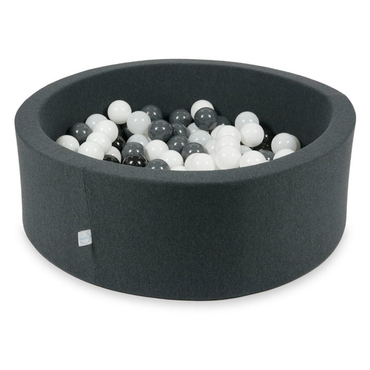 Piscine à Balles 90x30 graphite avec balles 200 pcs (blanc, graphite, noir, pull-over blanc)