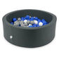 Piscine à Balles 90x30 graphite avec balles 200 pcs (bleu, blanc, gris)