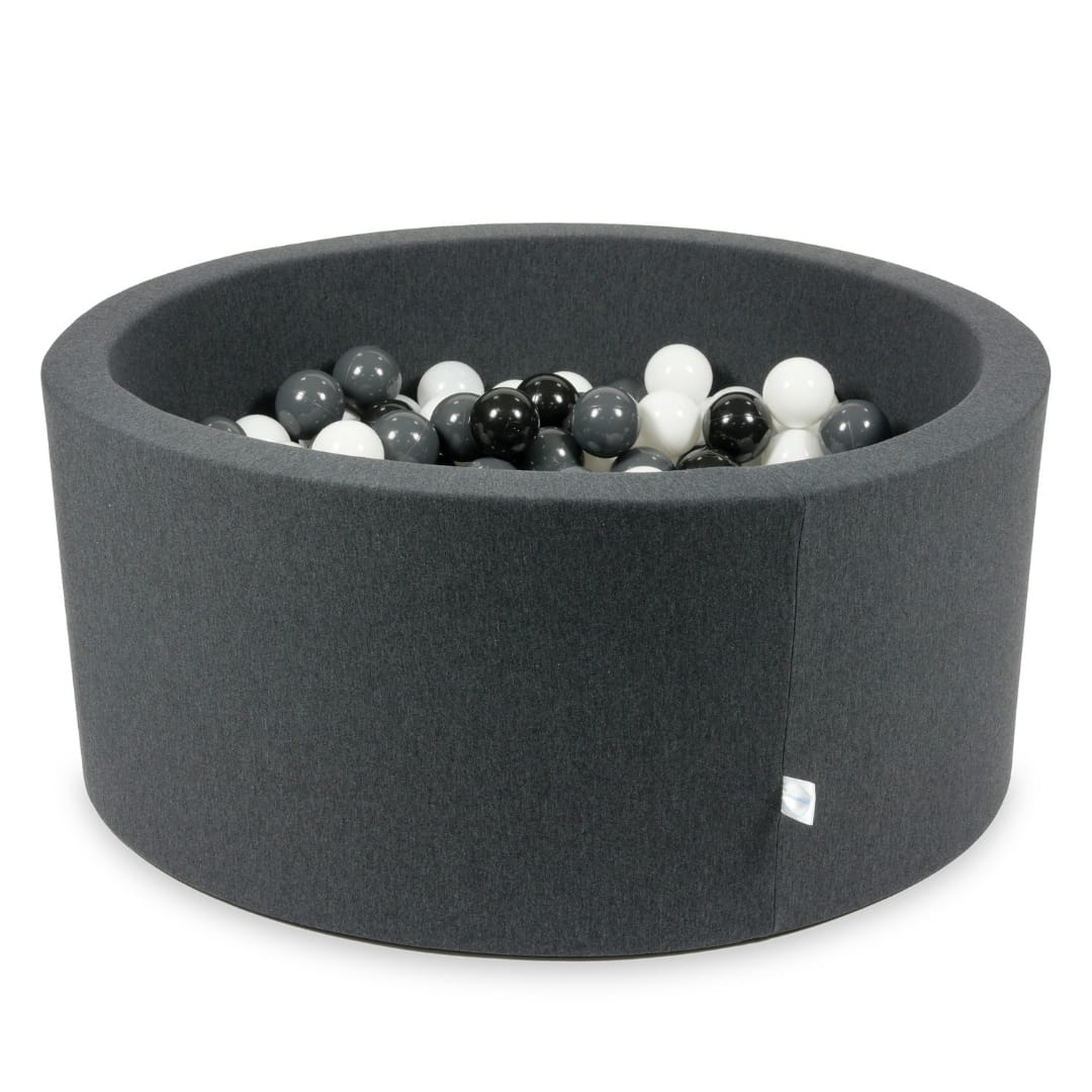 Piscine à Balles 90x40 graphite avec balles 300 pcs (blanc, graphite, noir, pull-over blanc)