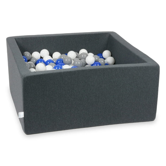Piscine à Balles 90x90x40 graphite avec balles 400 pcs (bleu, blanc, gris)