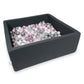 Piscine à Balles 110x110x40cm graphite avec balles 600pcs (rose clair, blanc, argent, transparent)